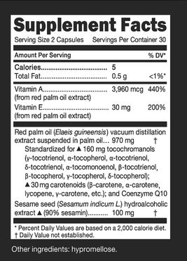 Toco Supplement Supplement facts label showing ingredients, serving size, and daily ...