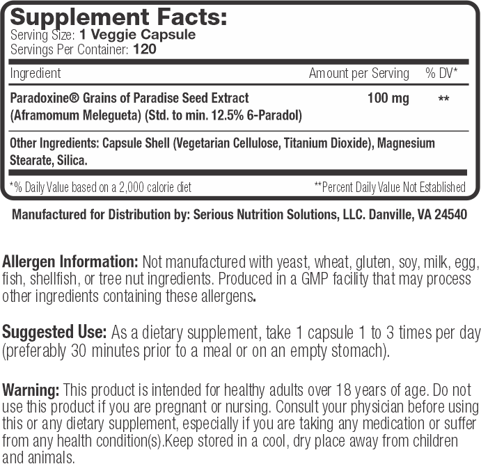 Serious Nutrition Solutions (SNS) Paradoxine