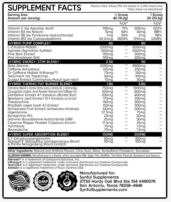 Synful Supplements Hybrid Heat