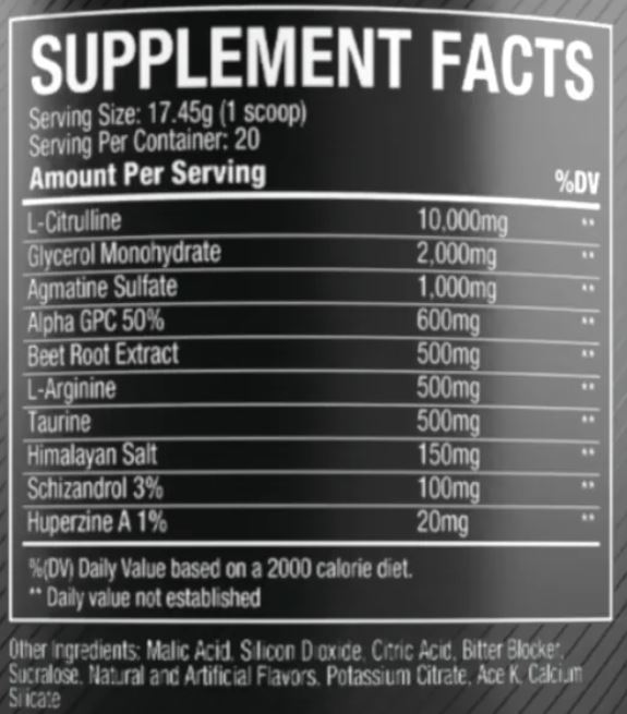 Toxic Masculinity Nutrition Warlord Non Stim Pump Pre