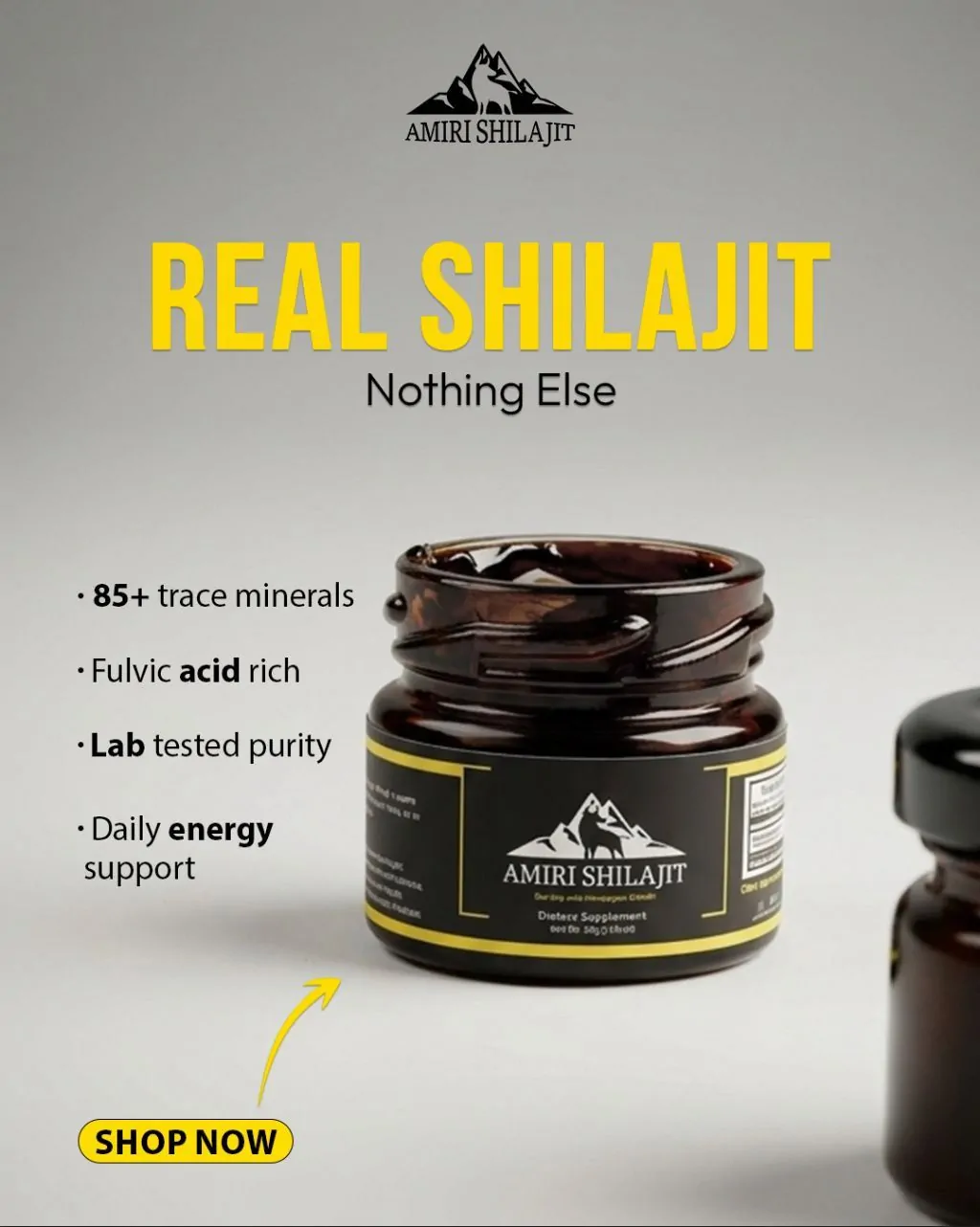 Amiri Shilajit Gold Grade Pure Himalayan Shilajit Resin